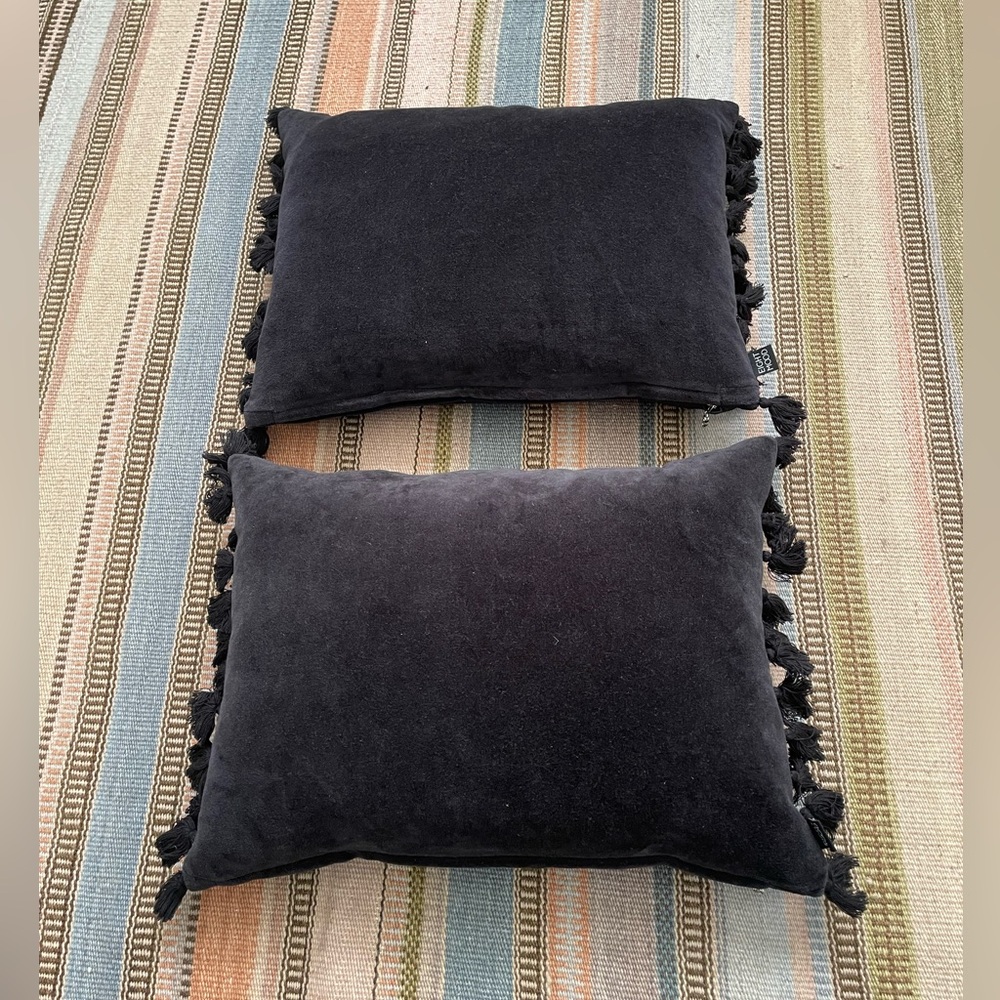 Eight Mood Black Rectangular Accent Pillow